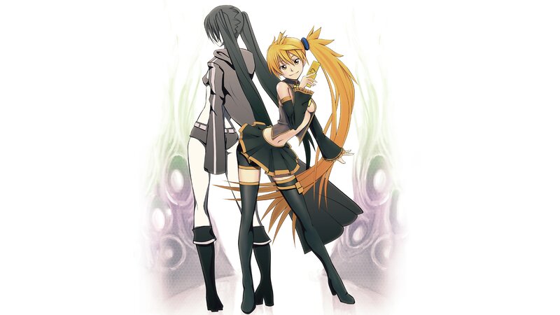 Two Anime Characters — Black, Playful, Long Hair