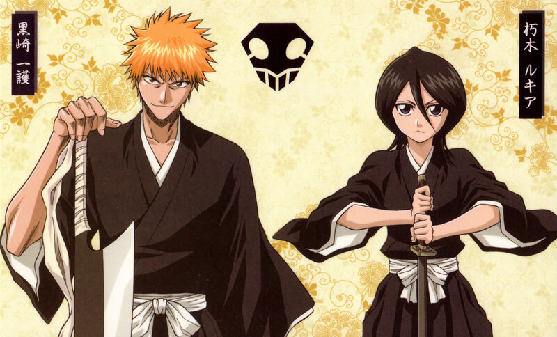 Two Anime Characters — Black, Serious, Swords, Kimonos