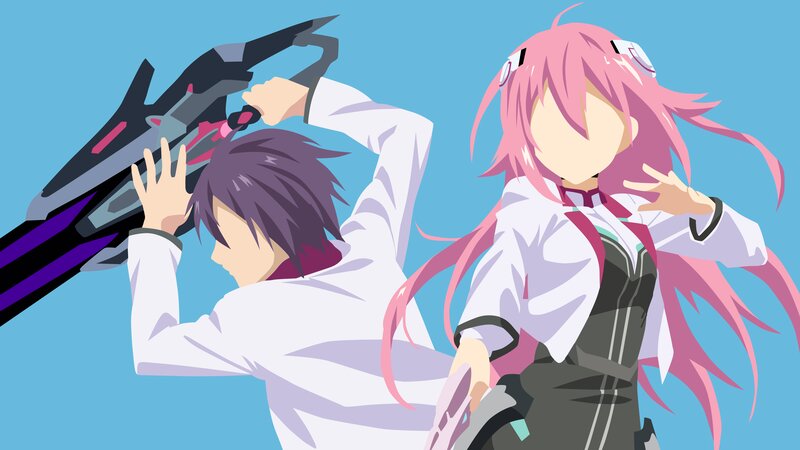 Two Anime Characters — Blue, Action, Sword