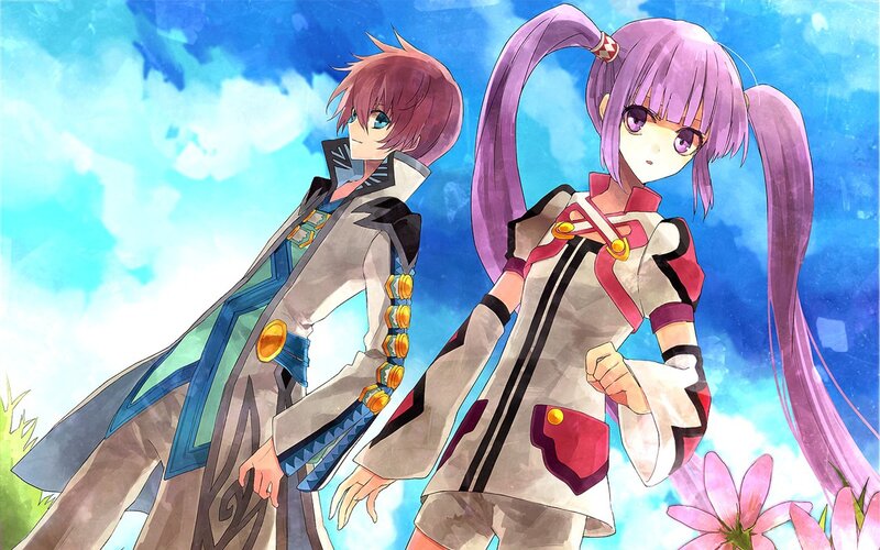Two Anime Characters — Blue, Calm, Afternoon, Flowers