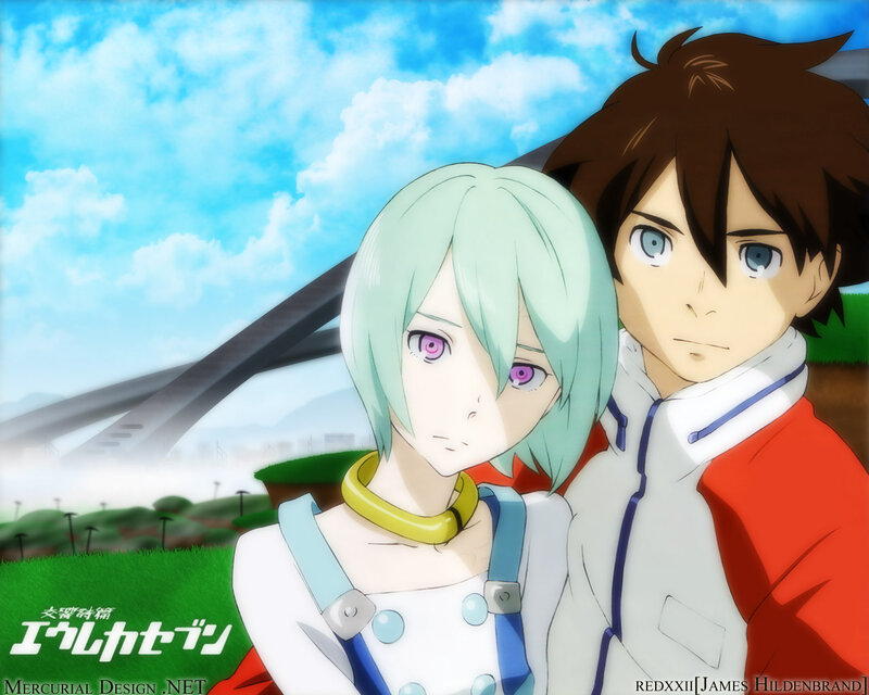 Two Anime Characters — Blue, Calm, Afternoon, Sky, Grass