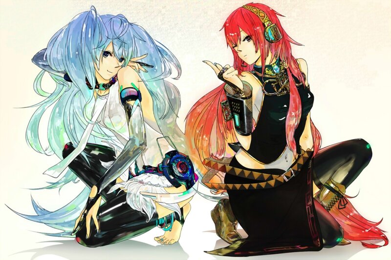 Two Anime Characters — Blue, Calm, Digital Art