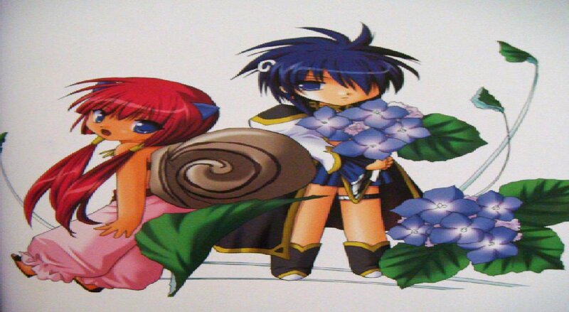 Two Anime Characters — Blue, Calm, Flowers