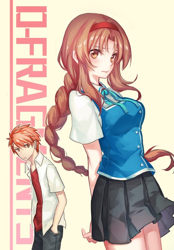 Two Anime Characters — Blue, Calm, School Uniform, Braided Hair