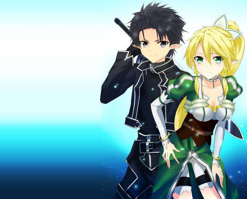 Two Anime Characters — Blue, Calm, Sword