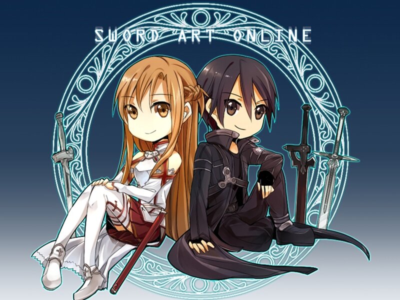 Two Anime Characters — Blue, Calm, Swords, Circle