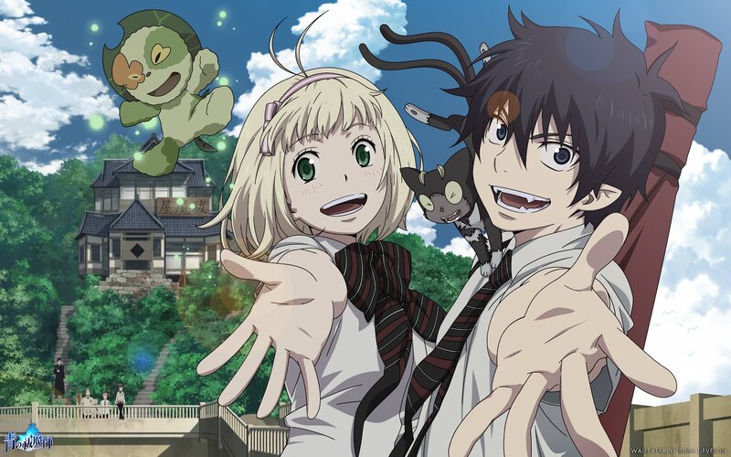 Two Anime Characters — Blue, Cheerful, Afternoon, a Girl