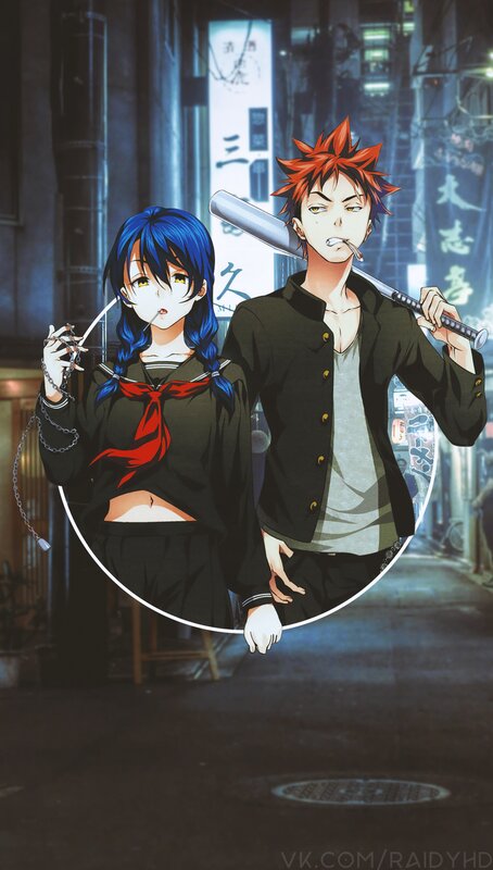 Two Anime Characters — Blue, Dark, Night