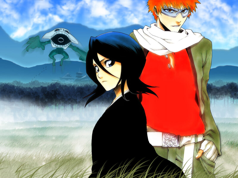 Two Anime Characters — Blue, Dramatic, Afternoon, Monster