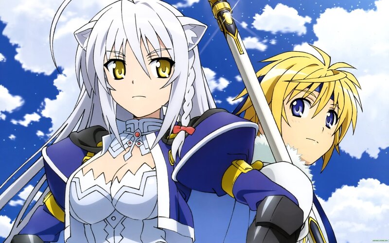 Two Anime Characters — Blue, Dramatic, Afternoon, Sword