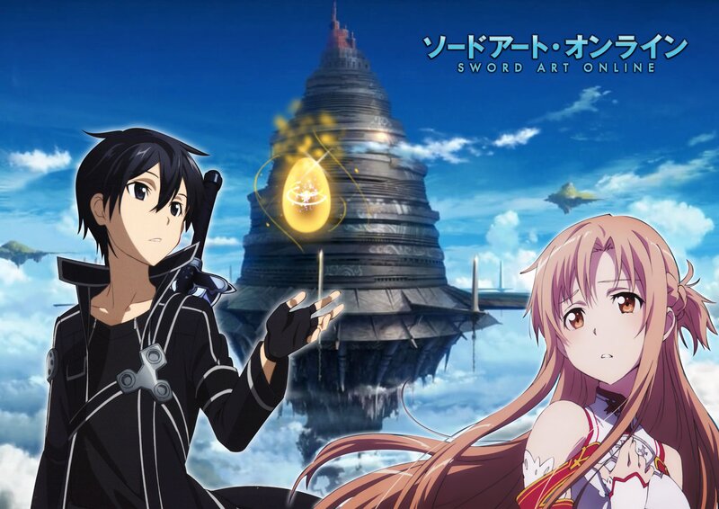 Two Anime Characters — Blue, Dramatic, Afternoon, Tower