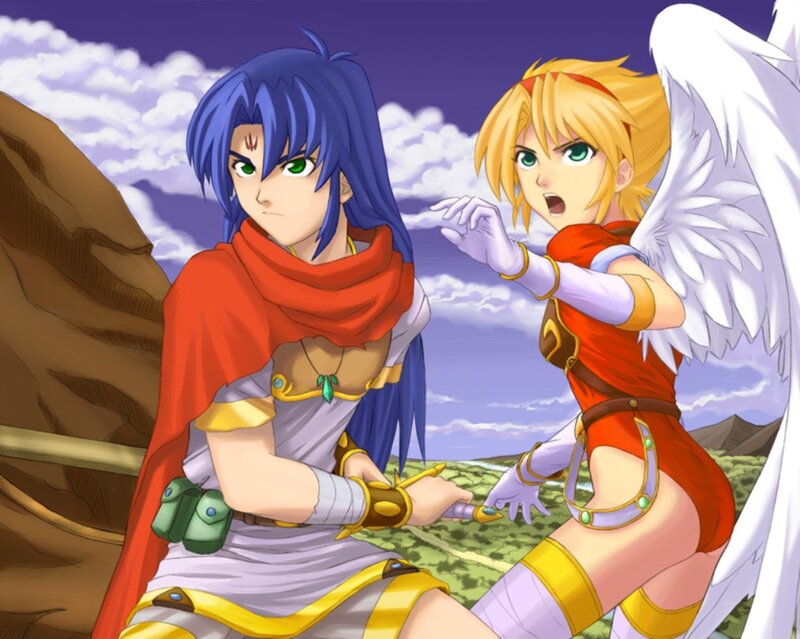 Two Anime Characters — Blue, Dramatic, Afternoon, Wings
