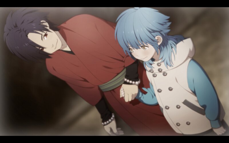 Two Anime Characters — Blue, Dramatic, Anime Art, Red Robe