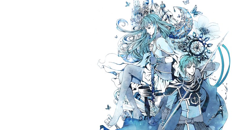 Two Anime Characters — Blue, Dramatic, Butterflies
