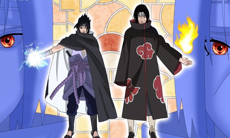 Two Anime Characters — Blue, Dramatic, Cloaks