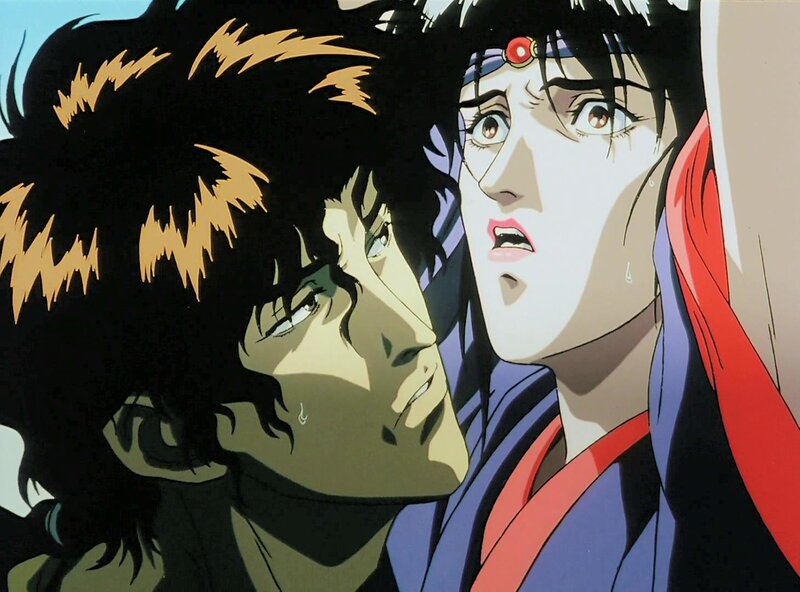 Two Anime Characters — Blue, Dramatic, Close-up
