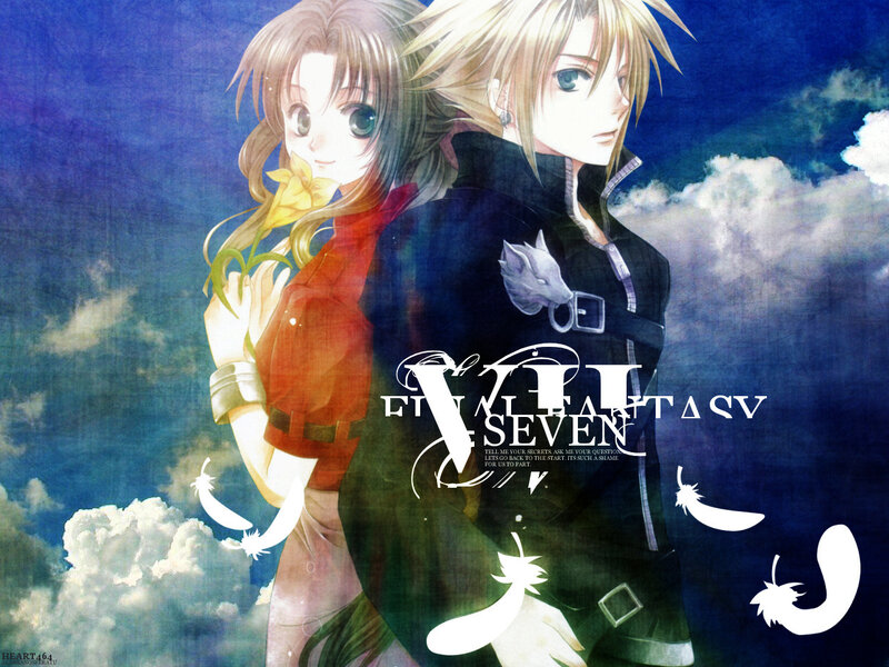 Two Anime Characters — Blue, Dramatic, Clouds, Flower