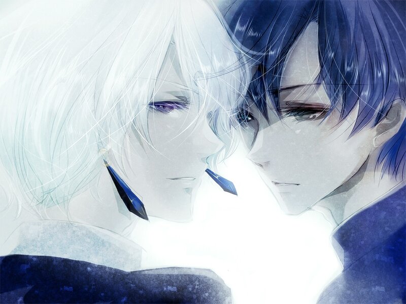 Two Anime Characters — Blue, Dramatic, Ears
