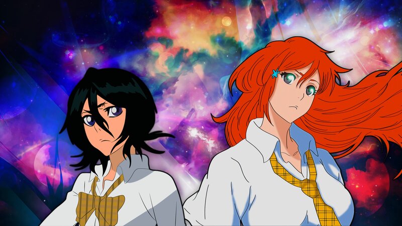Two Anime Characters — Blue, Dramatic, Galaxy