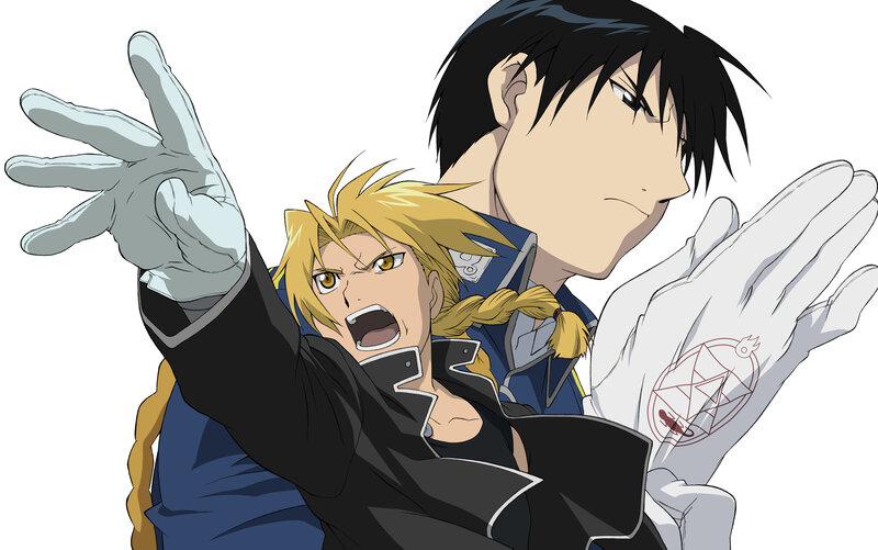 Two Anime Characters — Blue, Dramatic, Gloves, Braided Hair