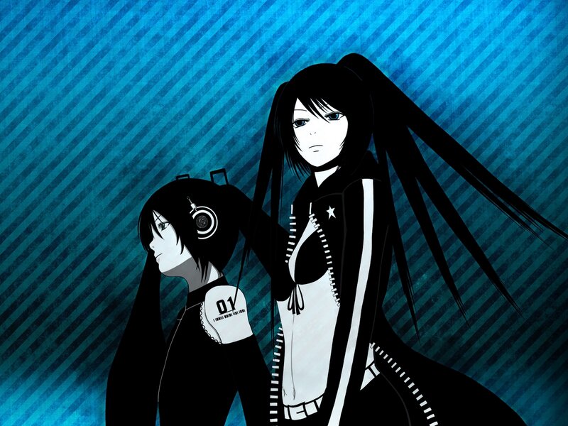 Two Anime Characters — Blue, Dramatic, Headphones