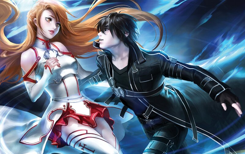 Two Anime Characters — Blue, Dramatic, Long Hair