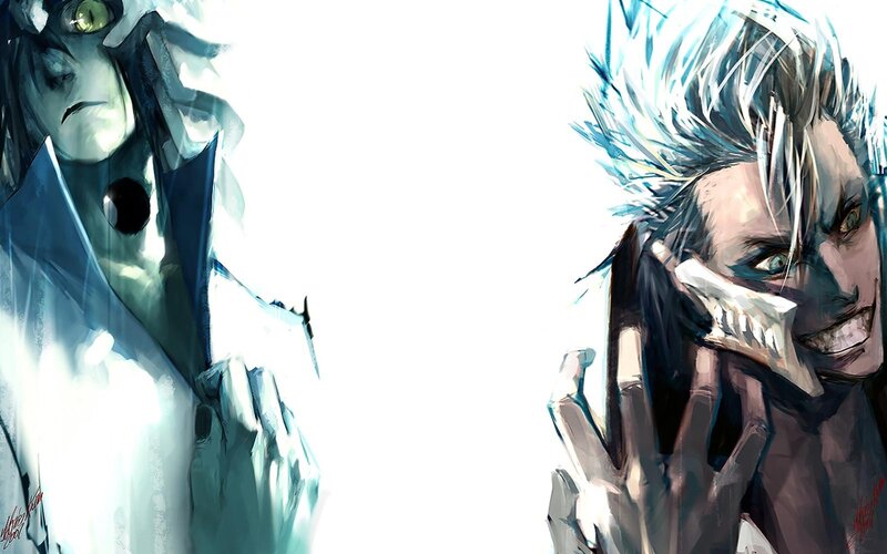 Two Anime Characters — Blue, Dramatic, Manga, Anime Art, White Background