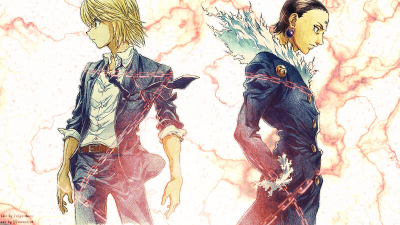 Two Anime Characters — Blue, Dramatic, Manga, Chains