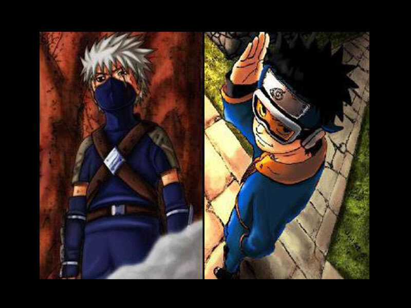 Two Anime Characters — Blue, Dramatic, Mask