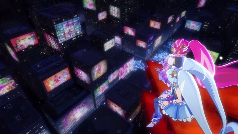 Two Anime Characters — Blue, Dramatic, Night, Cityscape, Buildings