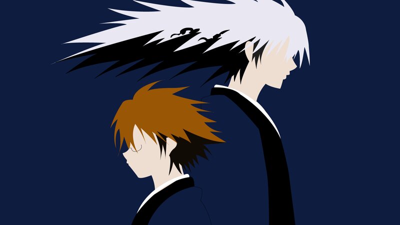 Two Anime Characters — Blue, Dramatic, Night, Digital Art, Silhouette