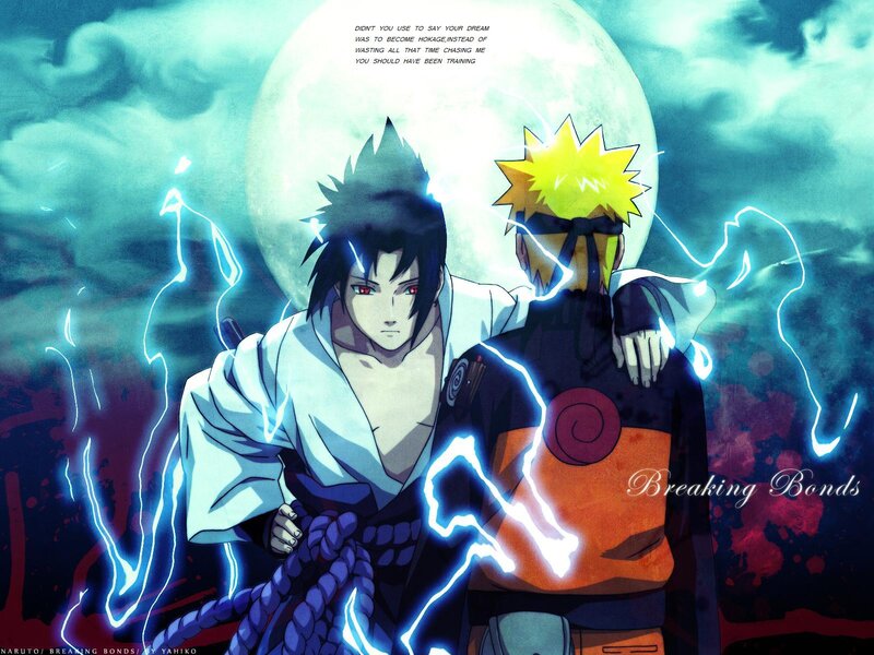 Two Anime Characters — Blue, Dramatic, Night, Lightning