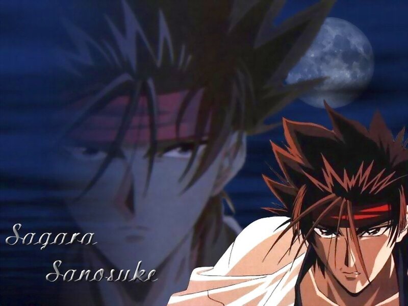 Two Anime Characters — Blue, Dramatic, Night, Moon