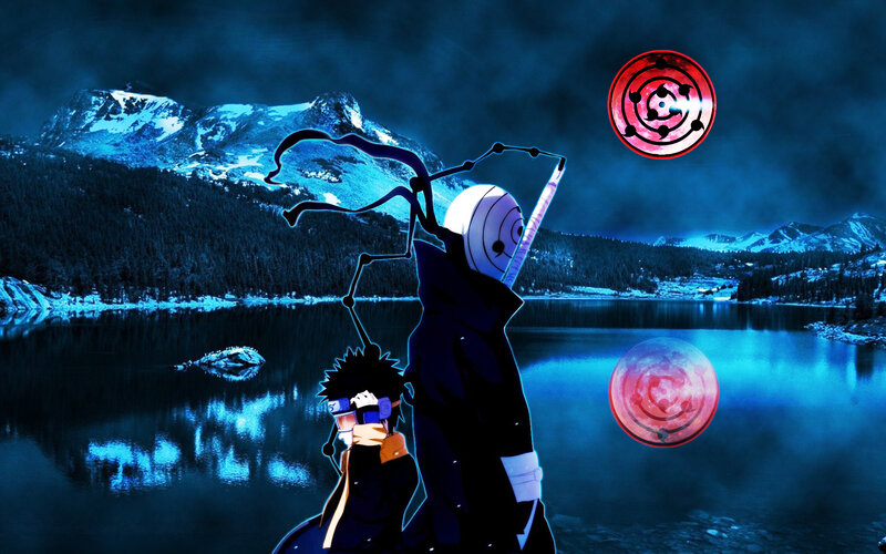 Two Anime Characters — Blue, Dramatic, Night, Mountains