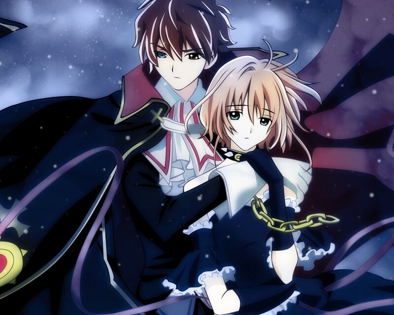 Two Anime Characters — Blue, Dramatic, Night, Night Sky, Chains