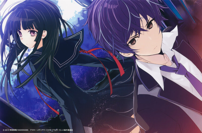 Two Anime Characters — Blue, Dramatic, Night, School Uniforms