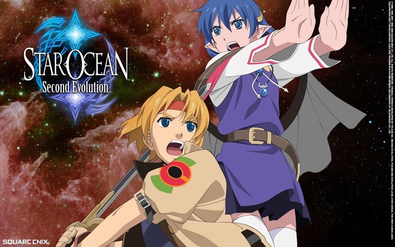 Two Anime Characters — Blue, Dramatic, Night, Space, Sword