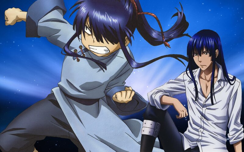 Two Anime Characters — Blue, Dramatic, Night, Stars