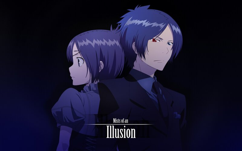 Two Anime Characters — Blue, Dramatic, Night, Suit