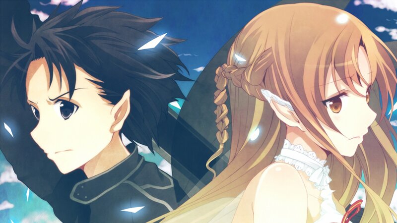 Two Anime Characters — Blue, Dramatic, Night, Sword, Braided Hair