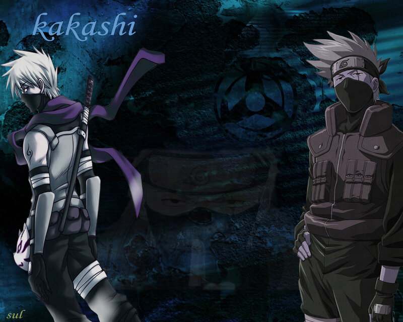 Two Anime Characters — Blue, Dramatic, Night, Swords, Headbands