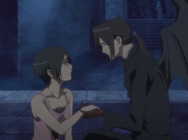Two Anime Characters — Blue, Dramatic, Night, Woman