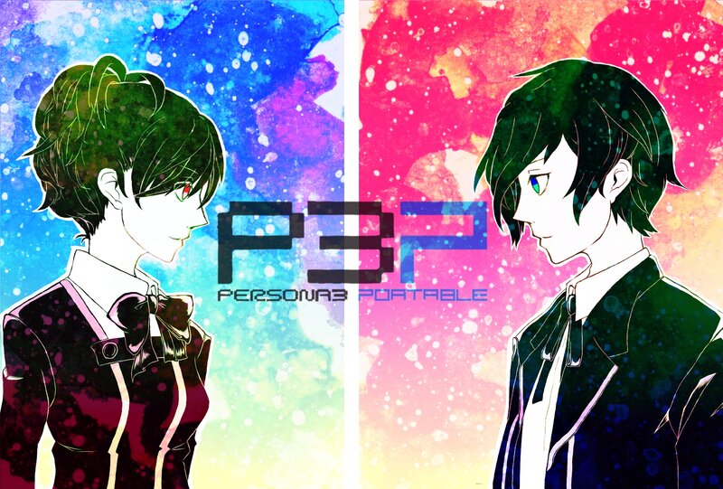 Two Anime Characters — Blue, Dramatic, School Uniform