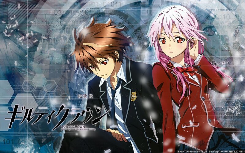 Two Anime Characters — Blue, Dramatic, School Uniforms, Binary Code