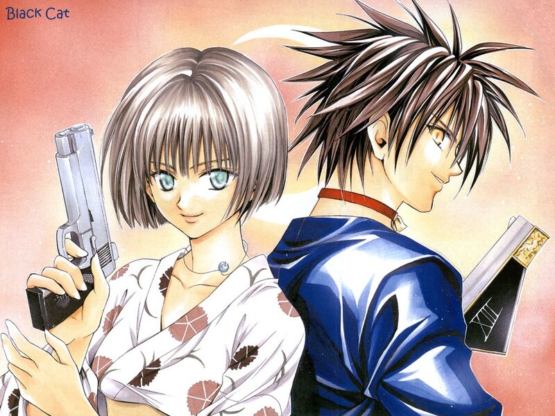 Two Anime Characters — Blue, Dramatic, Sunset, Manga