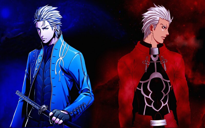 Two Anime Characters — Blue, Dramatic, Sword, Jackets
