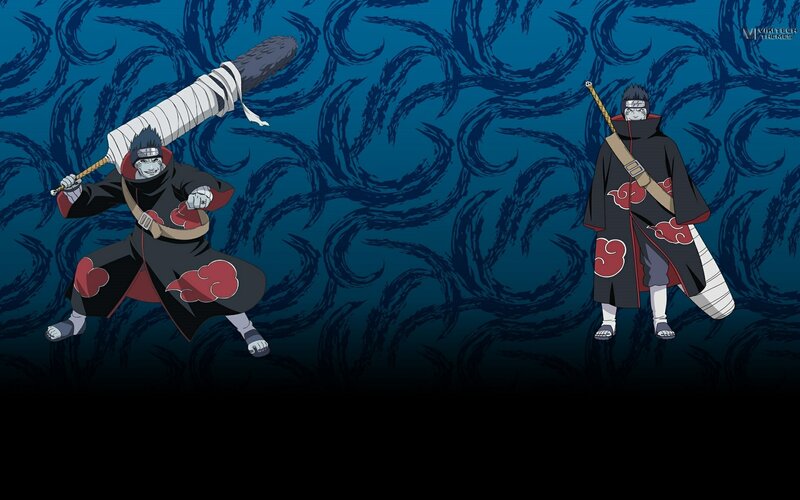 Two Anime Characters — Blue, Dramatic, Swords, Cloaks