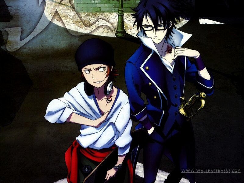 Two Anime Characters — Blue, Dramatic, Swords, Glasses