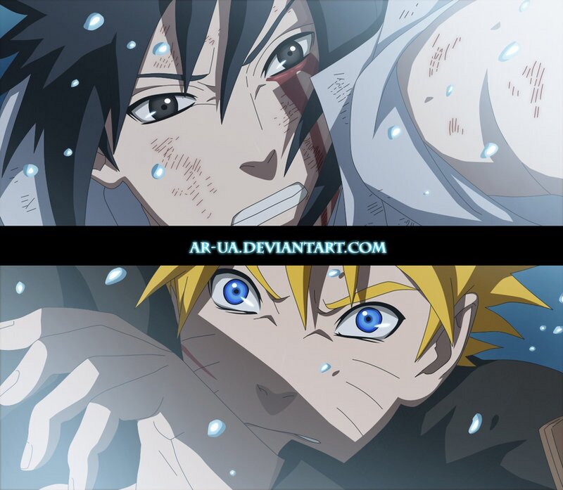 Two Anime Characters — Blue, Dramatic, Tears