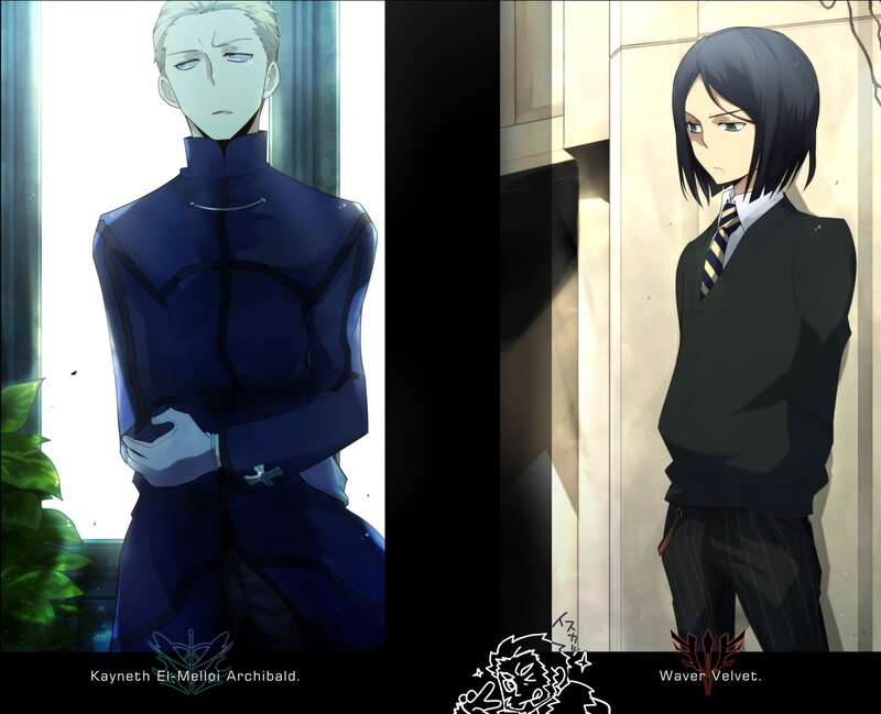 Two Anime Characters — Blue, Dramatic, Text, Plants